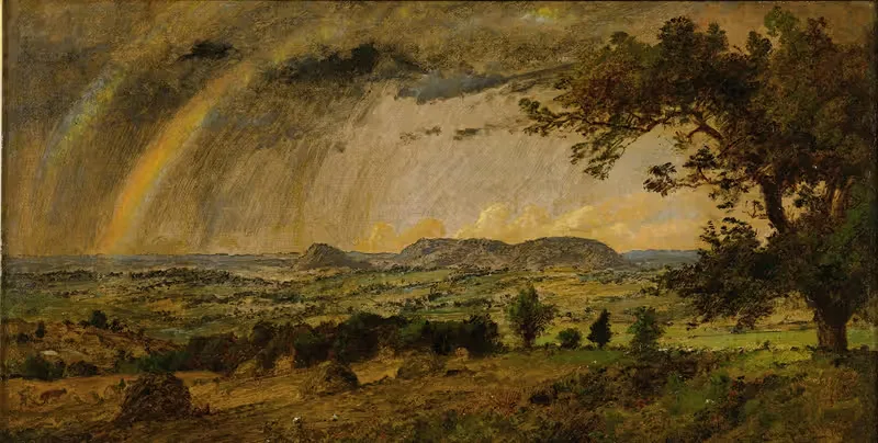 A Passing Shower Over Mts. Adam And Eve — Jasper Francis Cropsey