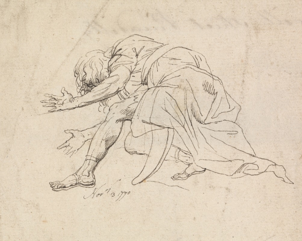 A Man Kneeling by Джон Гамильтон Мортимер, 1770 — digital art print download