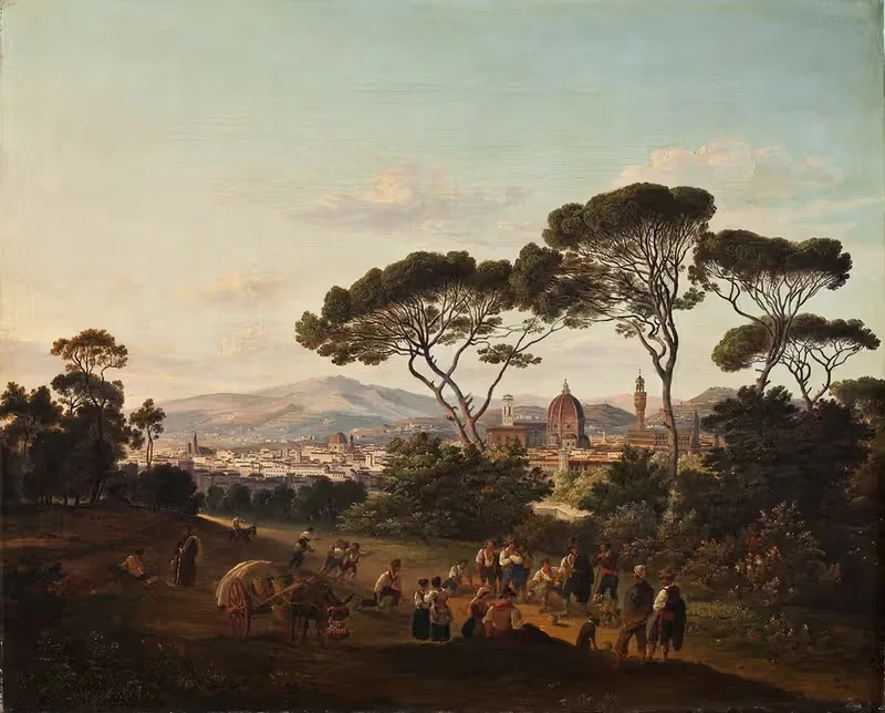 View Of Florence by Joseph Steingrübel, 1834 — digital art print download