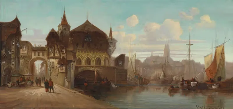 Hafenstadt by Karl Kaufmann, 1880 — digital art print download
