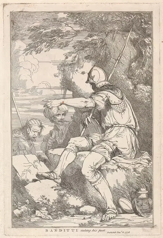 Бандиты занимают свои посты by Джон Гамильтон Мортимер, 1778 — digital art print download
