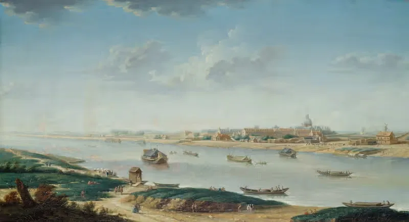 Ла Сальпетриер, вид с Рапе by Николя Жан-Батист Рагене, 1752 — digital art print download