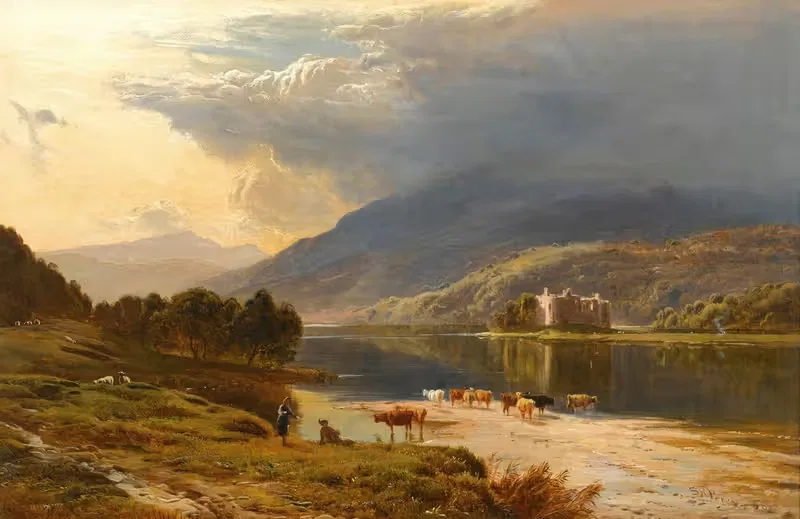 Замок Килчурн, озеро Оу by Сидни Ричард Пёрси, 1868 — digital art print download