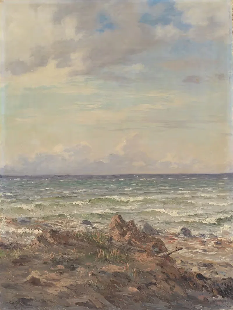 Побережье с каменистым пляжем by Август Вильгельм Бёзен, 1757 – 1857 — digital art print download