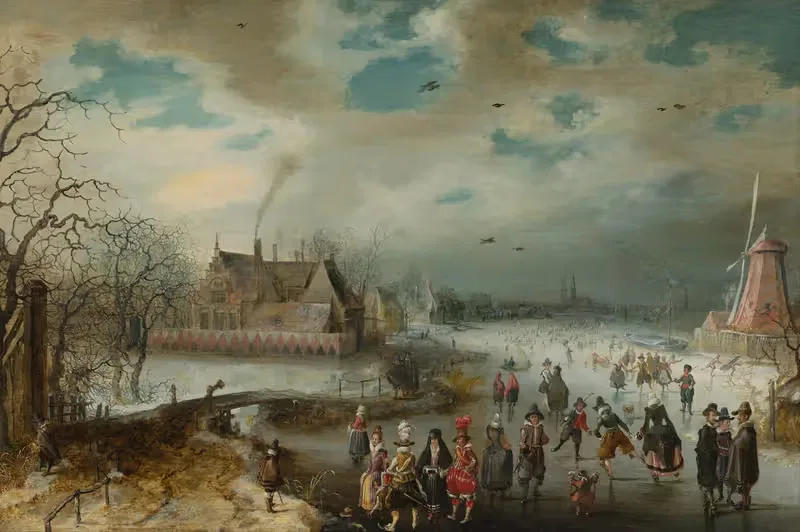 Skating on the Frozen Amstel River — Adam van Breen