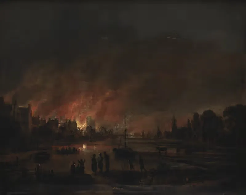 Пожар в деревне ночью by Аерт ван дер Нир, 1618 – 1677 — digital art print download