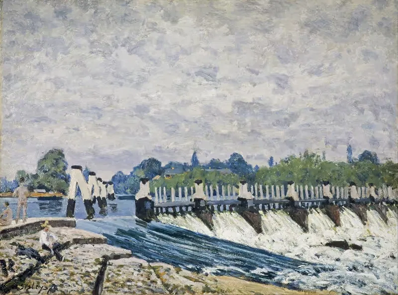 Плотина Молси, Хэмптон-Корт by Альфред Сислеи, 1874 — digital art print download