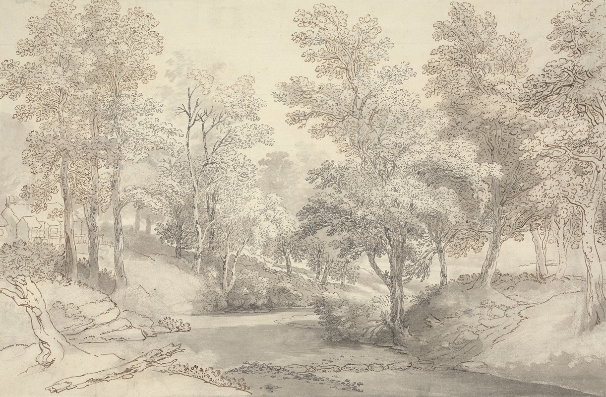 Stepping Stones on the River Duddon, Lake District — Joseph Farington