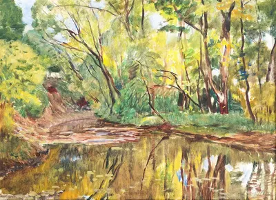Brook In The Forest by Antonín Hudeček — digital art print download