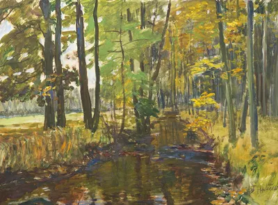 Brook In The Forest by Antonín Hudeček — digital art print download