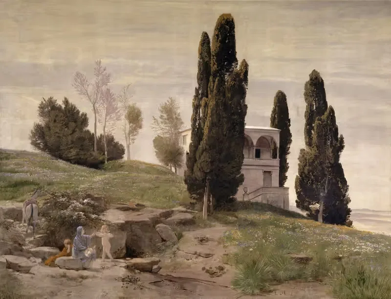 Отдых на пути в Египет by Арнольд Бёклин, 1868 — digital art print download