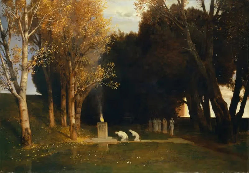 Священный лес by Арнольд Бёклин, 1882 — digital art print download