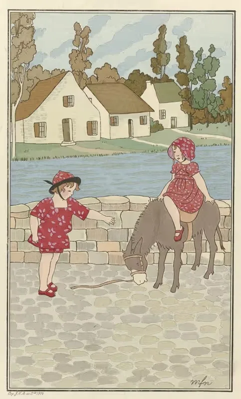 Платья из расписной ткани by Монограммист МФН, 1914 — digital art print download