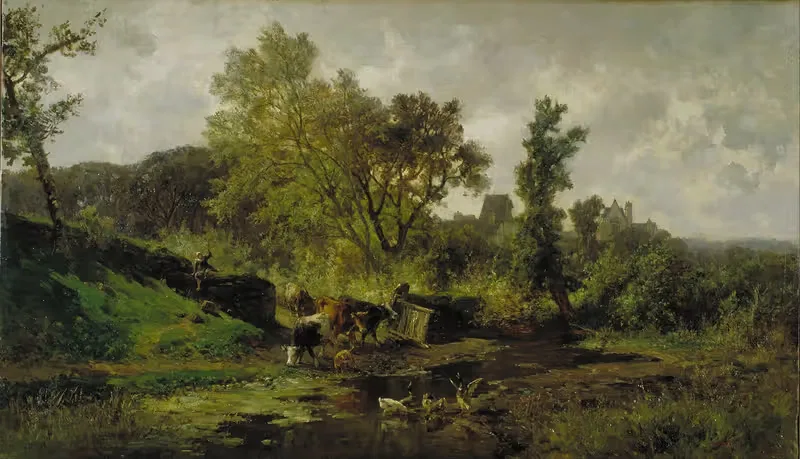 Flemish Landscape by Carlos de Haes, 1879 — digital art print download