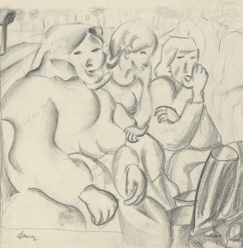 Štúdia troch žien by Konštantín Bauer, 1924–1928 — digital art print download