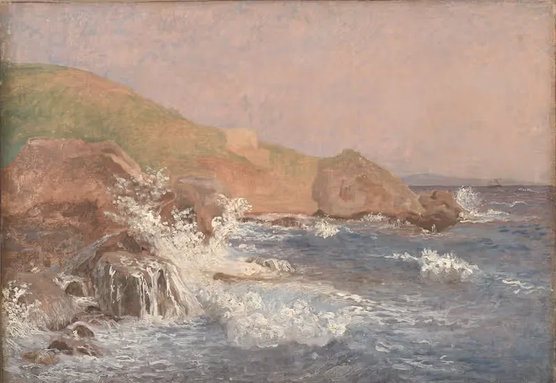 Rough Sea on a Rocky Coast, Capri — Christen Købke