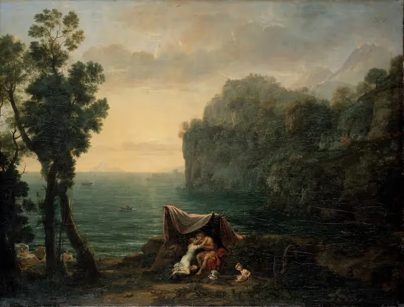 Пейзаж с Акисом и Галатеей by Клод Лоррен, 1657 — digital art print download