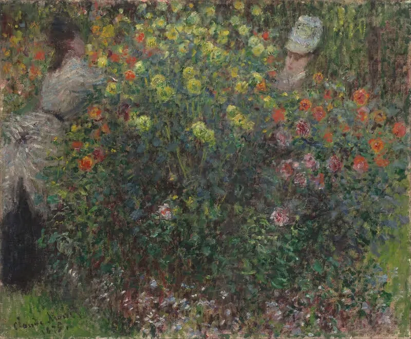 Дамы в цветах by Клод Моне, 1875 — digital art print download