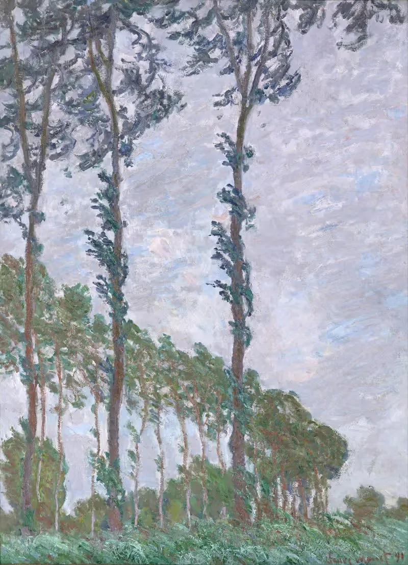 Wind Effect, Series of The Poplars — Claude Monet