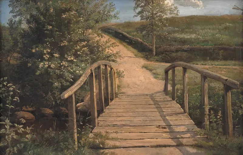 Мост над ручьем в Ассенсе, Фюн by Данкварт Дрейер, 1842 — digital art print download
