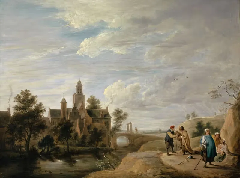 Пейзаж с фигурами by Давид Тенирс Младший, 1640–1650 — digital art print download