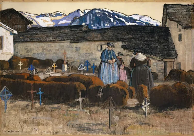Кладбище в Вале by Эдуар Валле, 1910 — digital art print download