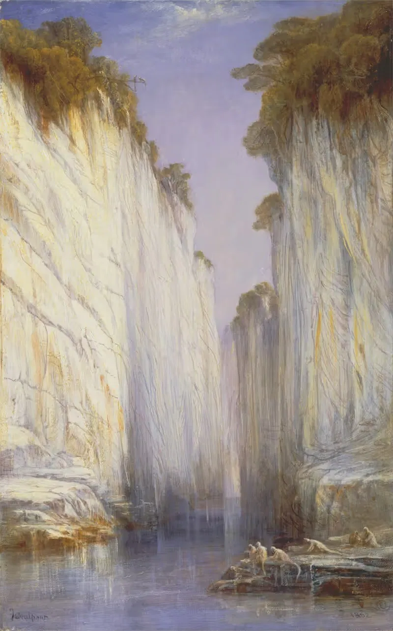 The Marble Rocks, Nerbudda Jubbolpore — Edward Lear
