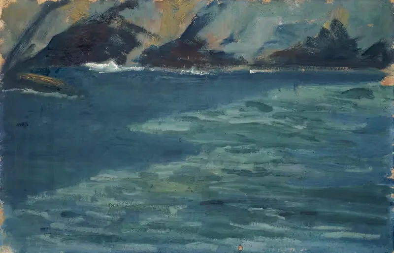 Felsenküste und ruhiges Meer — Ernst Schiess