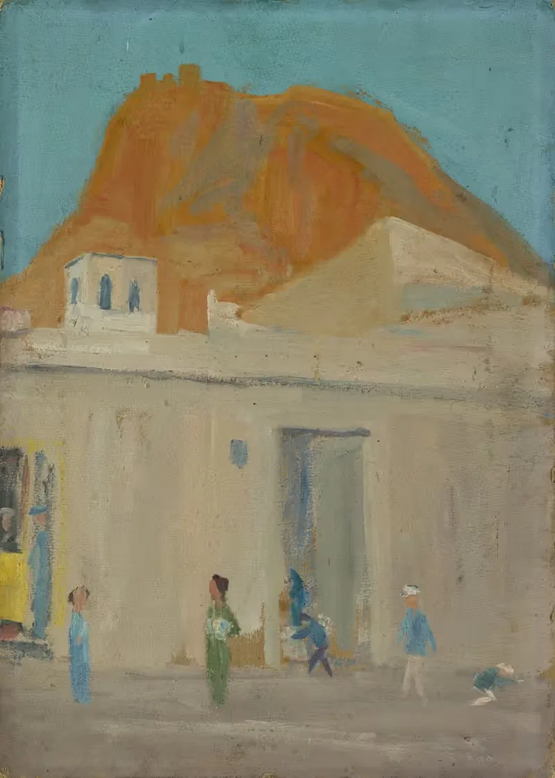Mountain with a Castle over a Spanish City — Ernst Schiess