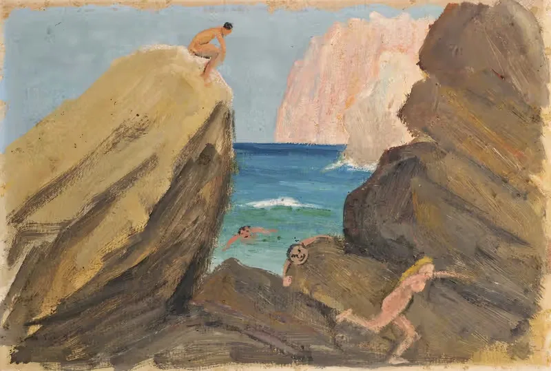 Pursuit at a Rocky Coastal Line — Ernst Schiess