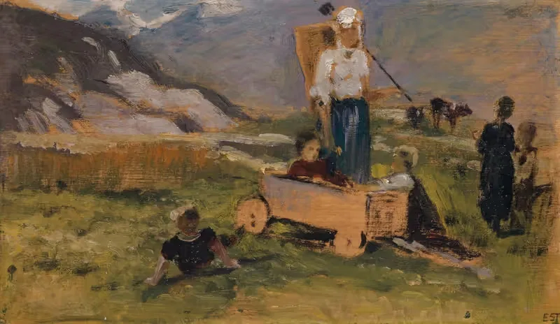 Дети, играющие на лугу by Эрнст Штюкельберг, 1898 — digital art print download