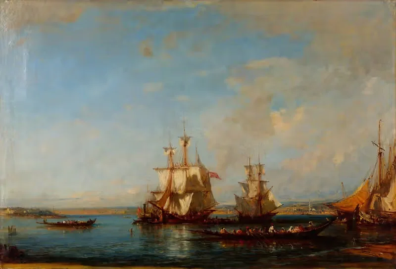 Caiques and Sailboats at the Bosphorus — Félix Ziem