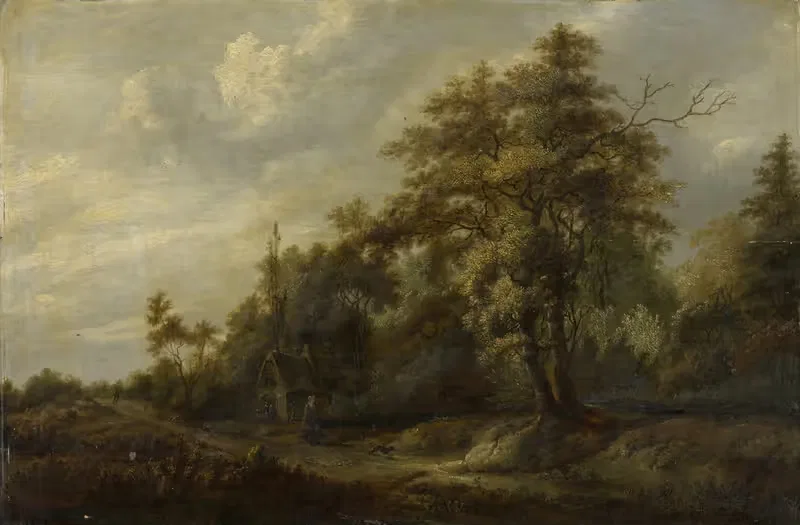 Road in the Woods with Staffage Figures — François van Knibbergen