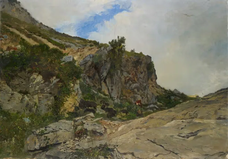 Стадо в Альпах by Франк Бухсер, 1882 — digital art print download