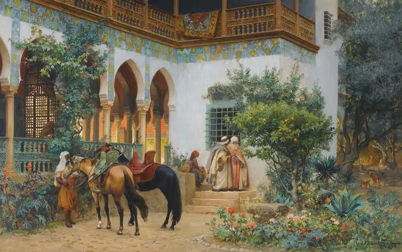Североафриканский дворик by Фредерик Артур Бриджман, 1879 — digital art print download