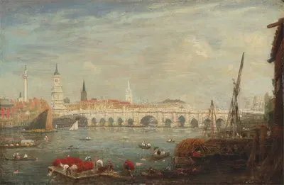 Монумент и Лондонский мост by Фредерик Нэш — digital art print download
