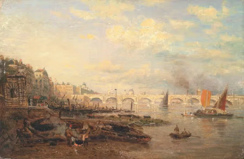 The Thames and Waterloo Bridge from Somerset House — Frederick Nash