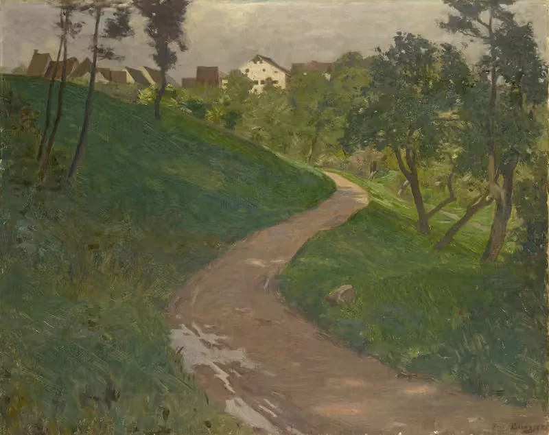 Деревенская дорога на холме by Фриц Бургер, 1899-1905 — digital art print download