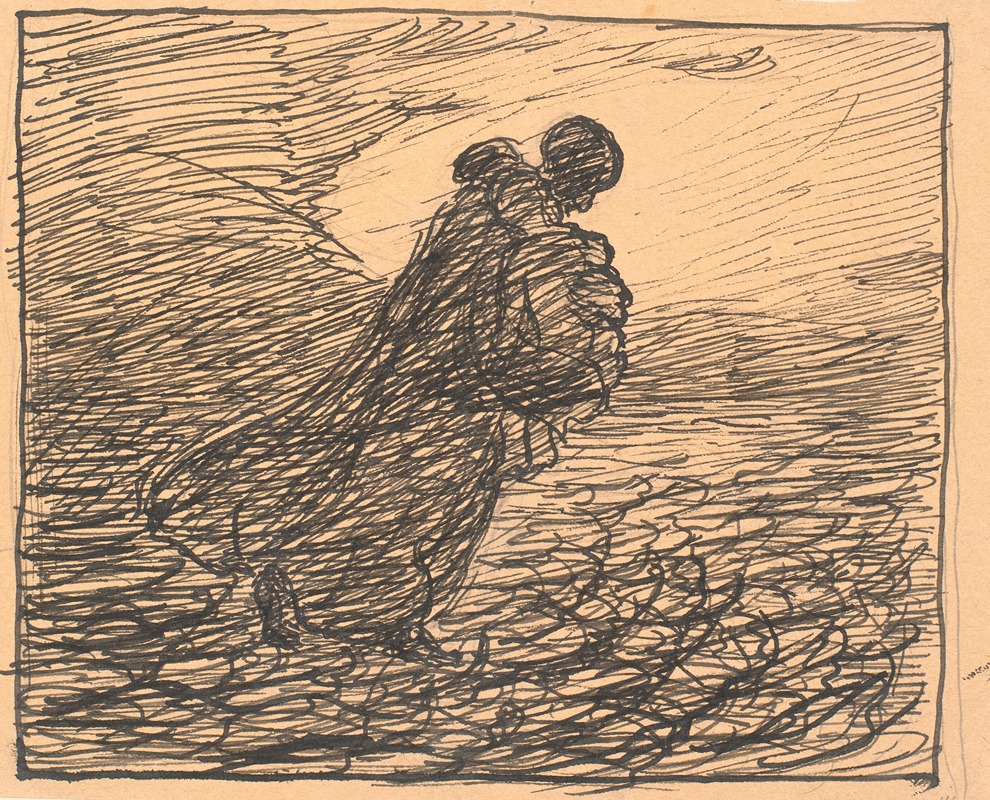 Døden går bort med barnet by Фриц Сиберг, 1900 - 1901 — digital art print download