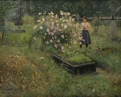 Сцена на кладбище by Готфрид Кальстениус, 1890 — digital art print download