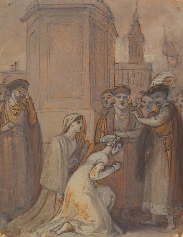 Isabella and Mariana Kneeling Before the Duke — Robert Smirke