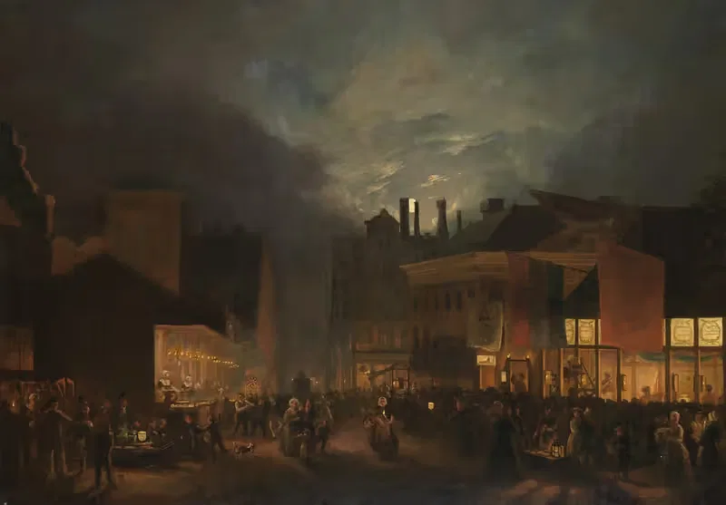 Ярмарка на масляном рынке вечером by Хендрик Геррит тен Кат, 1834 — digital art print download