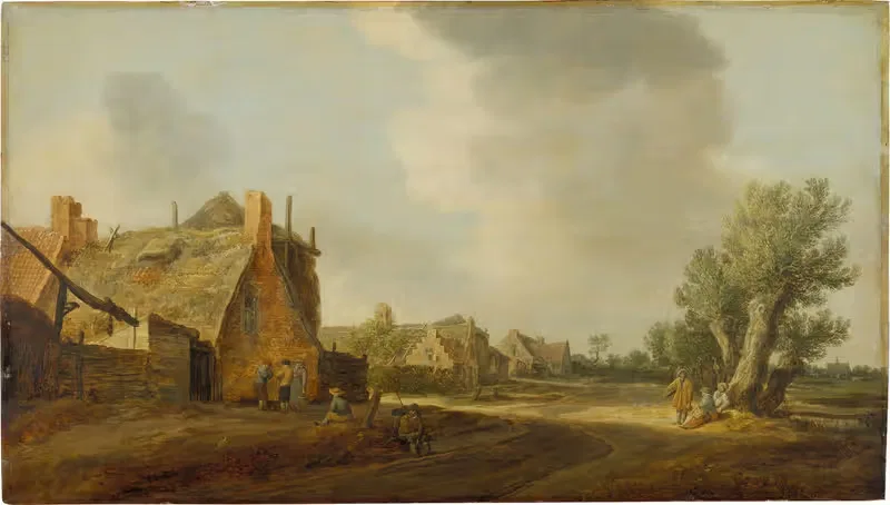 Деревенская улица by Ян ван Гойен, 1628 — digital art print download
