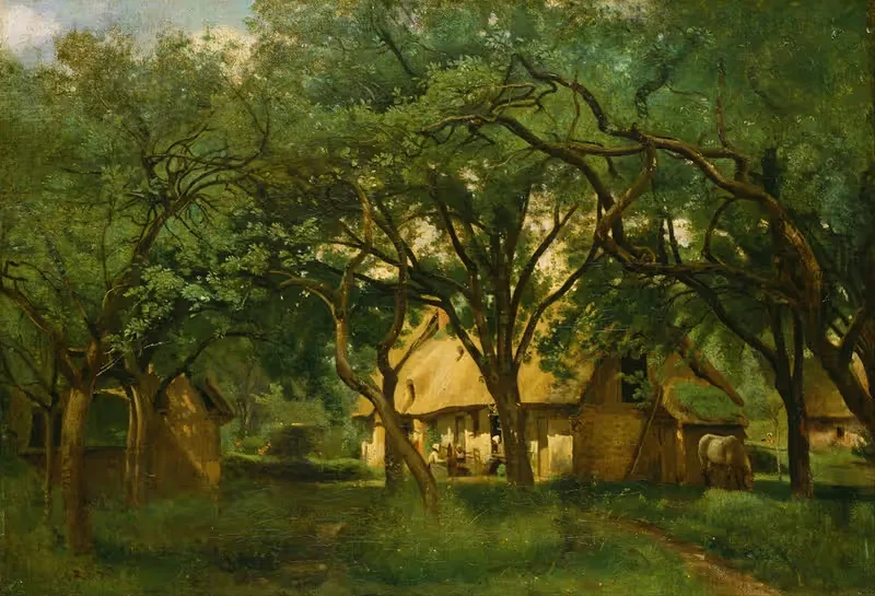 The Toutain Farm at Honfleur — Jean-Baptiste-Camille Corot