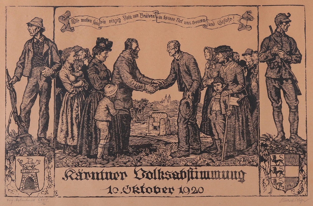 Kärntner Volksabstimmung by Switbert Lobisser, 1920 — digital art print download