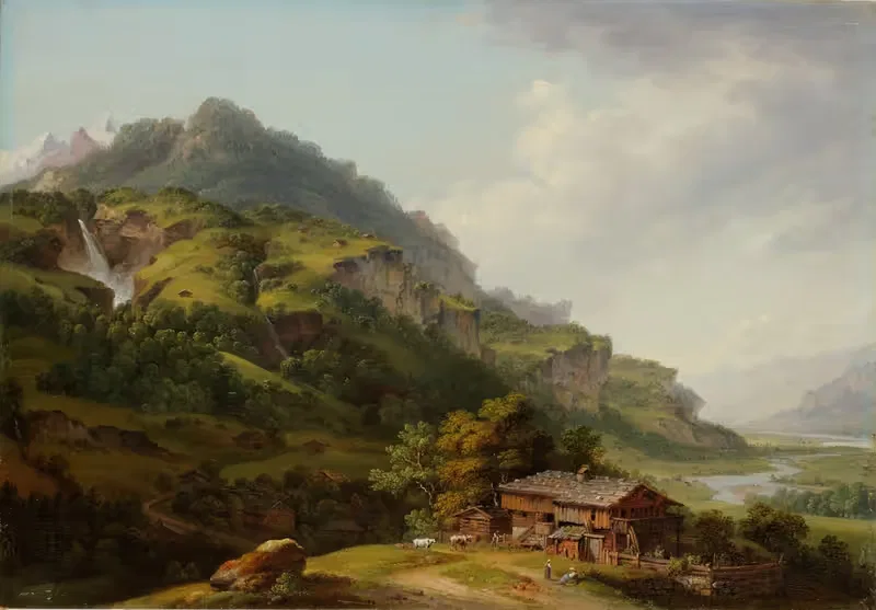 The Oberhasli Valley by Johann Ludwig Aberli, 1769 — digital art print download