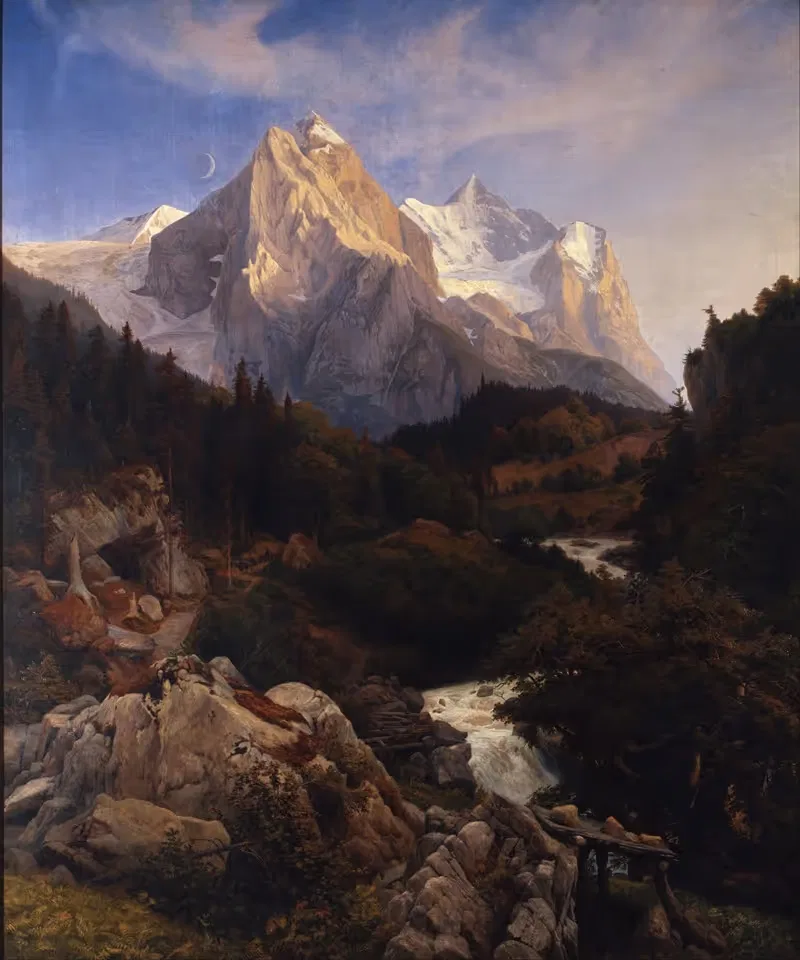 Веттерхорн by Иоганн Вильгельм Ширмер, 1838 — digital art print download