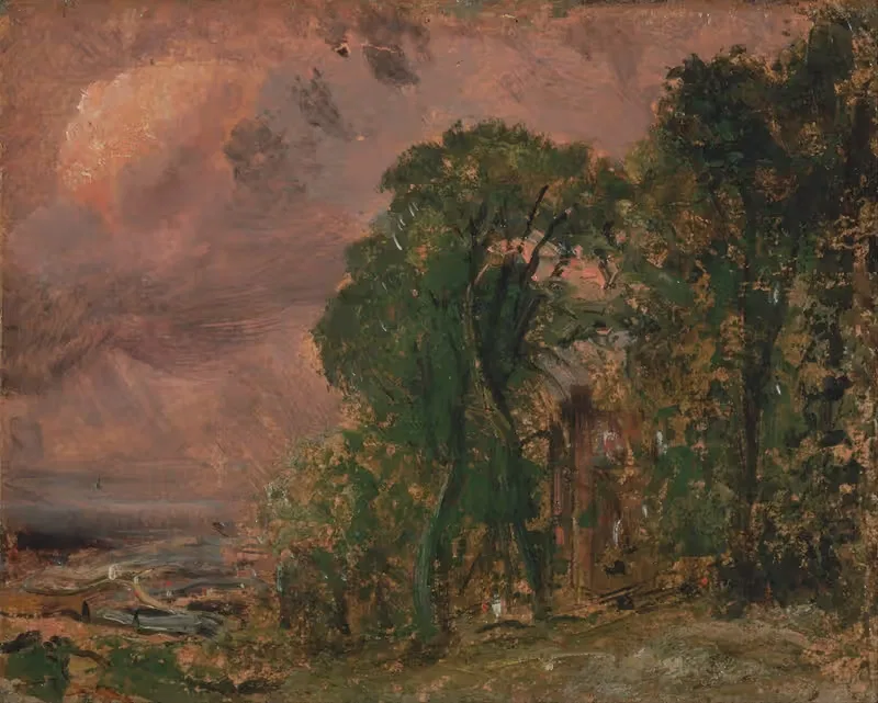 A View at Hampstead with Stormy Weather — John Constable