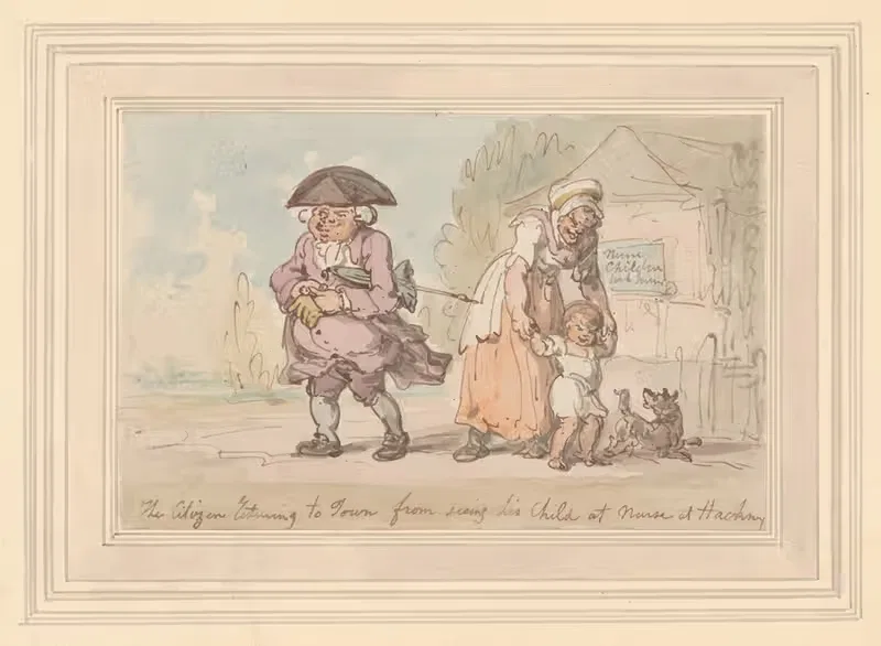 A citizen returning to town from seeing his child… — Thomas Rowlandson