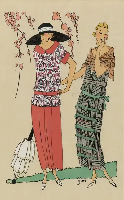 ДВЕ ПОДРУГИ. – Два простых платья… by Ж. Дори — digital art print download